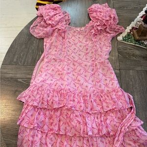 LoveShackFancy Pink Floral Dress